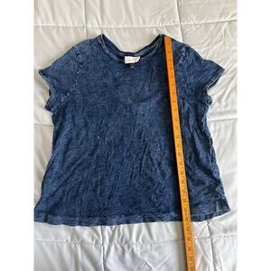 Universal thread‎ blue slit open back short sleeve 100% cotton T-shirt